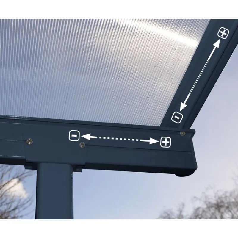 Sierra Pergola Addossata in Alluminio 3X3 m Grigio-Canopia Best