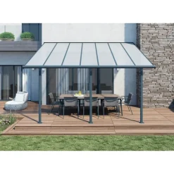 Sierra Pergola Addossata in Alluminio 3X4.3 m Grigio-Canopia Best