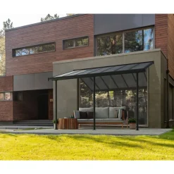 Sierra Pergola Addossata in Alluminio 3X4.3 m Grigio-Canopia Best