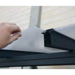 Sierra Pergola Addossata in Alluminio 2.3X2.3 m Grigio-Canopia Online