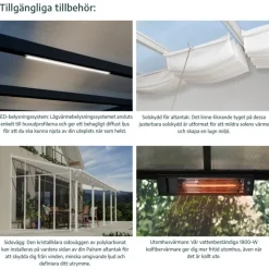 Sierra Pergola Addossata in Alluminio 2.3X6.7 m Bianco-Canopia Best