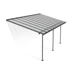 Sierra Pergola Addossata in Alluminio 3X6.2 m Grigio-Canopia Discount