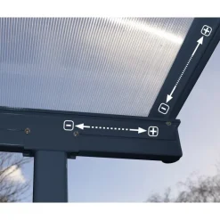 Sierra Pergola Addossata in Alluminio 2.3X4.5 m Grigio-Canopia Sale