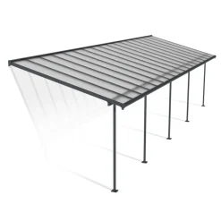 Sierra Pergola Addossata in Alluminio 3X10.4 m Grigio-Canopia Clearance