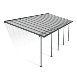 Sierra Pergola Addossata in Alluminio 3X8.6 m Grigio-Canopia Hot