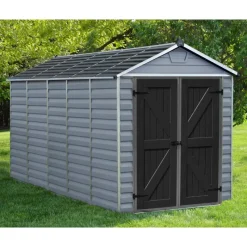 Skylight Casetta Da Giardino in Policarbonato 378X185X217 cm Grigio Deco-Canopia Discount