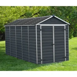 Skylight Casetta Da Giardino in Policarbonato 378X185X217 cm Grigio Scuro-Canopia Clearance