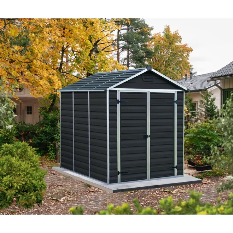 Skylight Casetta Da Giardino in Policarbonato 229X185X217 cm Grigio Scuro-Canopia Online