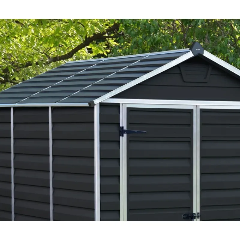 Skylight Casetta Da Giardino in Policarbonato 229X185X217 cm Grigio Scuro-Canopia Online