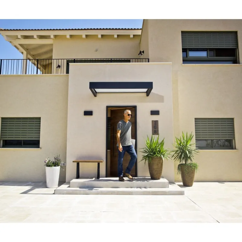 Sophia Pensilina Da Esterno 215X95 cm - Struttura Grigia Pannelli Opal Bianco-Canopia Clearance