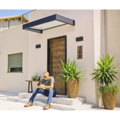 Sophia Pensilina Da Esterno 215X95 cm - Struttura Grigia Pannelli Opal Bianco-Canopia Clearance