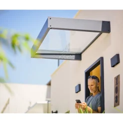 Sophia Pensilina Da Esterno 215X95 cm - Struttura Grigia Pannelli Opal Bianco-Canopia Clearance