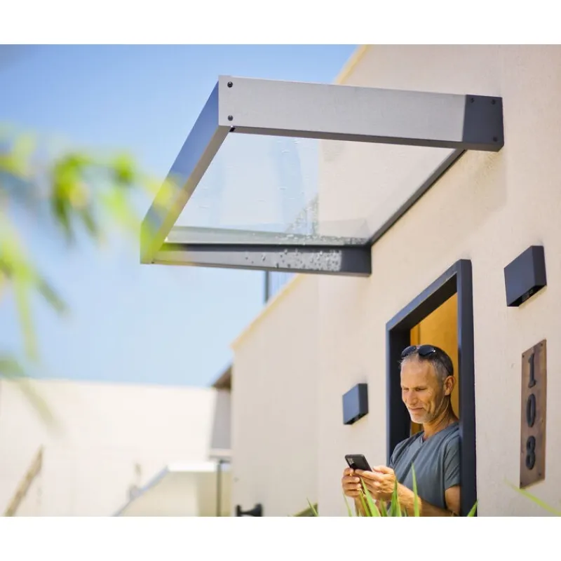 Sophia Pensilina Da Esterno 215X95 cm - Struttura Grigia Pannelli Opal Bianco-Canopia Clearance