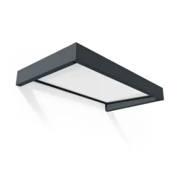 Sophia Pensilina Da Esterno 160X95 cm - Struttura Grigia Pannelli Opal Bianco-Canopia Outlet