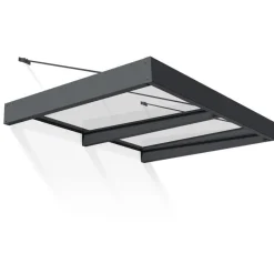 Sophia XL Pensilina Da Esterno 192X140X67 cm - Struttura Grigia Pannello Trasparente-Canopia Clearance