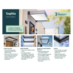 Sophia XL Pensilina Da Esterno 750X140 cm - Struttura Grigia Pannelli Opal Bianco-Canopia Online