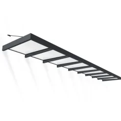 Sophia XL Pensilina Da Esterno 850X140 cm - Struttura Grigia Pannelli Opal Bianco-Canopia Discount