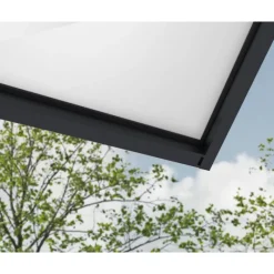 Sophia XL Pensilina Da Esterno 850X140 cm - Struttura Grigia Pannelli Opal Bianco-Canopia Discount