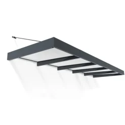 Sophia XL Pensilina Da Esterno 470X140 cm - Struttura Grigia Pannelli Opal Bianco-Canopia Outlet