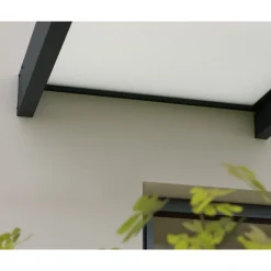 Sophia XL Pensilina Da Esterno 470X140 cm - Struttura Grigia Pannelli Opal Bianco-Canopia Outlet