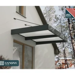 Sophia XL Pensilina Da Esterno 190X140 cm - Struttura Grigia Pannelli Opal Bianco-Canopia Sale