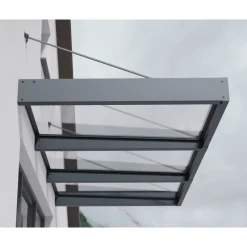 Sophia XL Pensilina Da Esterno 286X140X67 cm - Struttura Grigia Pannello Trasparente-Canopia Best