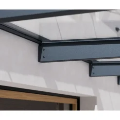 Sophia XL Pensilina Da Esterno 286X140X67 cm - Struttura Grigia Pannello Trasparente-Canopia Best