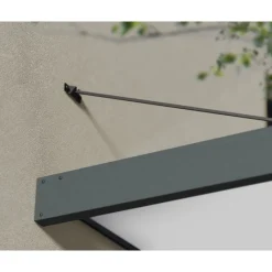 Sophia XL Pensilina Da Esterno 380X140 cm - Struttura Grigia Pannelli Opal Bianco-Canopia Outlet