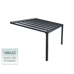 Stockholm Pergola Addossata in Alluminio di Premium 3.4X5.2 m Trasparente-Canopia Sale