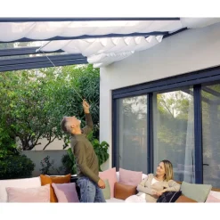 Stockholm Pergola Addossata in Alluminio di Premium 3.4X5.2 m Trasparente-Canopia Sale