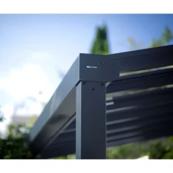 Stockholm Pergola Addossata in Alluminio di Premium 3.4X3.7 m Trasparente-Canopia