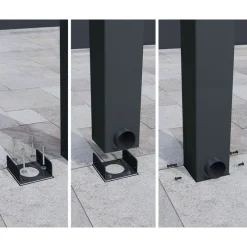 Stockholm Pergola Addossata in Alluminio di Premium 3.4X3.7 m Trasparente-Canopia