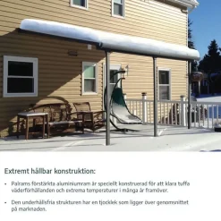 Stockholm Pergola Addossata in Alluminio di Premium 3.4X3.7 m Trasparente-Canopia