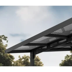 Sydney Carport Doppio Tetto Spiovente in Alluminio 6 X 6 m Nero-Canopia