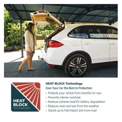 Sydney Carport Doppio Tetto Spiovente in Alluminio 6 X 6 m Nero-Canopia