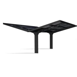 Sydney Carport Doppio Tetto a V in Alluminio 6 X 6 m Nero-Canopia Best