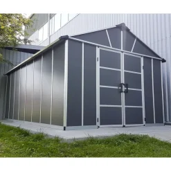 Yukon Casetta Da Giardino in Policarbonato 395X332X252 cm Grigio Pavimento Incluso-Canopia Online