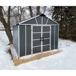 Yukon Casetta Da Giardino in Policarbonato 271X332X252 cm Grigio-Canopia Clearance