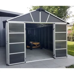 Yukon Casetta Da Giardino in Policarbonato 271X332X252 cm Grigio-Canopia Clearance