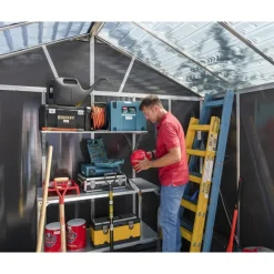 Yukon Casetta Da Giardino in Policarbonato 271X332X252 cm Grigio-Canopia Clearance