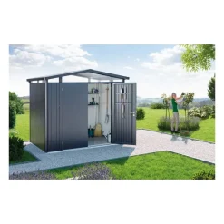 Casetta da Giardino in Metallo PANORAMA 2 con Porta a Due Battenti-Biohort Clearance
