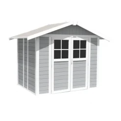 Casetta da Giardino in Resina DECO 5 LIGHT GREY-Grosfillex Outlet