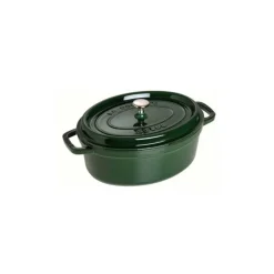 Cocotte Ovale 33 cm Verde Basilico in Ghisa-Staub Online