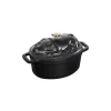 Cocotte Ovale Maialino 17 cm Nera in Ghisa-Staub Clearance