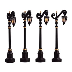 Colonial Street Lamp Set of 4 B/O 4.5V Cod. 54313-Lemax Best