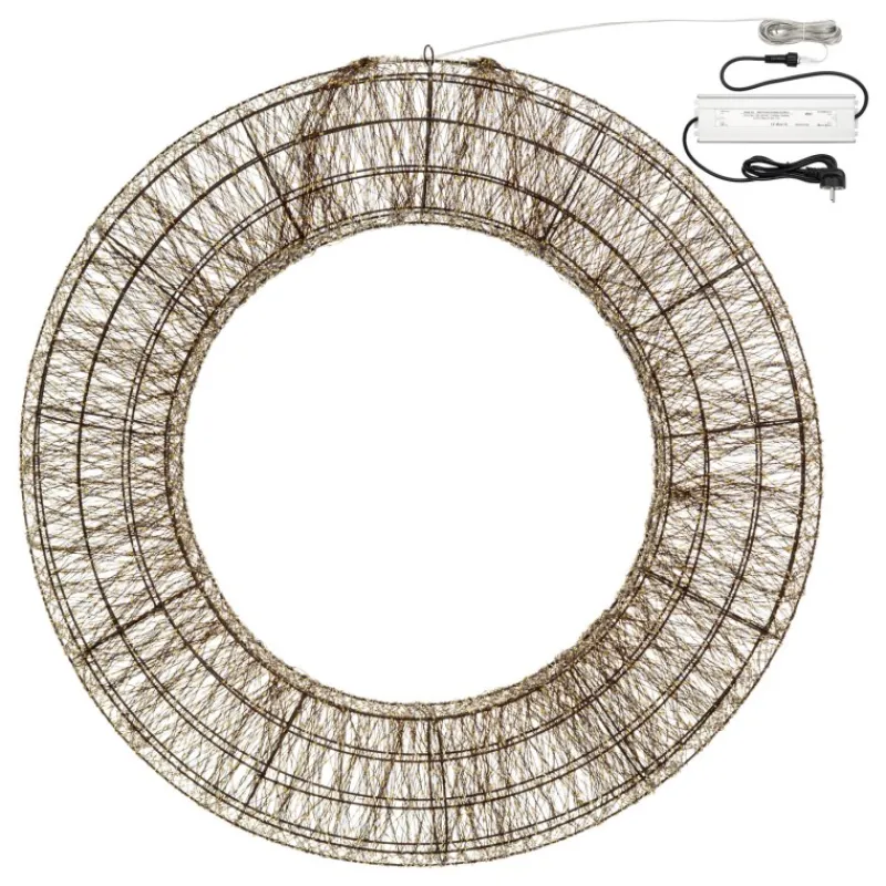 Corona 3D Marrone Ø 110cm HDM 15000 MicroLED BIANCO CALDO e BIANCO FREDDO-Lotti Clearance