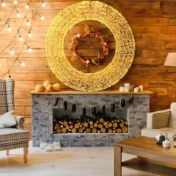 Corona 3D Marrone Ø 110cm HDM 15000 MicroLED BIANCO CALDO e BIANCO FREDDO-Lotti Clearance