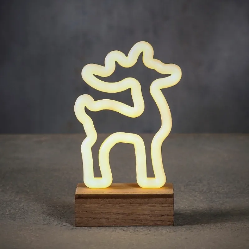 Decorazione LED a forma di Renna Bianco Caldo a Batteria con Timer-Edelman Clearance