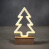 Decorazione LED a forma di Albero di Natale Bianco Caldo a Batteria con Timer-Edelman Sale