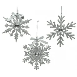 Fiocchi di neve Argento da appendere. Pezzo Singolo-Kaemingk Sale
